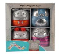 Jazwares Peluches Squishmallows Original Disney100 – 12,5 cm ultra douces Pack de 4 Officielle