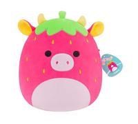 Squishmallows Peluche Cleary la Vache Fraise Rose – Original 30 cm