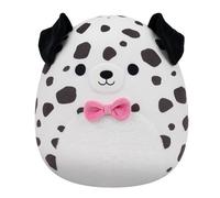 Peluche Squishmallows Dustin White Dalmatian with Fuzzy Belly and Bowtie