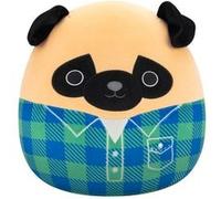 Jazwares Peluche Squishmallows Prince Carlin marron Chemise flanelle verte et bleue 30 cm
