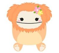 Peluche Squishmallows Shasta Bigfoot with Flower Pin Medium Orange Orange G