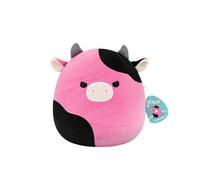 Peluche Vache aux yeux malicieux 30 cm Noir et Rose