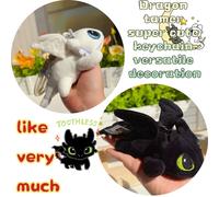 Peluche Super Mignonne du Dragon Sans Dents, Maître de l'Élevage des Dragons, Dragon Volant Noir et Blanc, Poupée de Dessin Animé, Porte-clés, Cadeau d'Anniversaire pour Couple Style--C