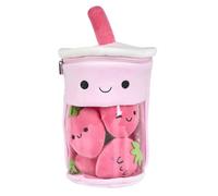 Peluche - The Concept Factory - Kawaii - Bubble Tea Fraise - Rose - H27 X 15 X 15 Cm