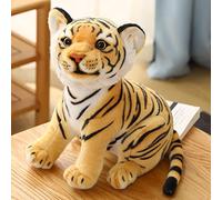 Peluche Tigre 23cm, Tigre Réaliste Animaux en Peluche Bébé Poupée en Peluche Animal en Peluche Oreiller en Peluche Tigre Bébé en Peluche Figure Tigre Marron Peluches pour Enfants