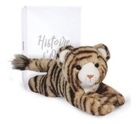 HISTOIRE D’OURS - Peluche Bengaly Le Tigre 25 cm Marron Et Beige - Collection Terre Sauvage - Peluche Douce Style Animalier Pour Bébé Et Enfant Dès La Naissance - Boîte Cadeau Incluse - HO3060