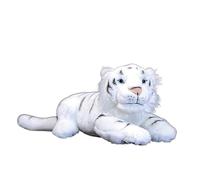 Peluche Tigre Blanc Réaliste Couché, Doux et Adorable, Jouet Safari pour Enfants