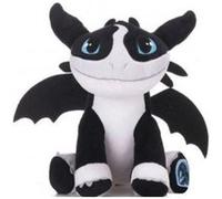 Peluche tonerre noir dragon 40 cm - pour dragons - set jouet garcon doudou enfant et 1 carte tigre noir