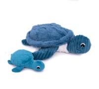 LES DÉGLINGOS PTIPOTOS by SAUVENOU Tortue Maman/Bebe Bleu - Peluche bébé Toute Douce - Idée Cadeau de Naissance - 29cm, Bleue