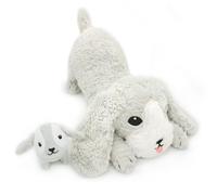 Déglingos Peluche Les Ptipotos Toutou maman et bébé Gris clair 34 cm