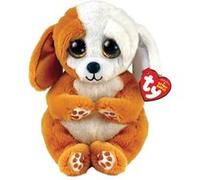 TY - Beanie Bellies - Peluche Ruggles le chien 15 cm - TY40699, Marron/Blanc