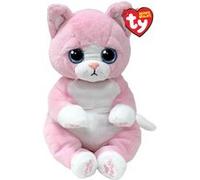 Ty Peluche Beanie Bellies Medium Lillibelle le chat 30 cm rose et blanc