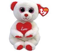 Peluche TY Beanie Bellies Small Desi L'ours Blanc et Rouge Blanc et Rouge G