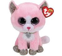 Ty Peluche Beanie Boos Fiona le chat Medium Rose et Blanc