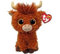 TY Peluche Beanie Boos Alfie la vache – yeux orange scintillants – 15 cm – T37372