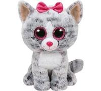 Peluche Kiki le Chat - TY - 15 cm - Gris et Rose - Pour Enfant - Gamme Plush gris TU