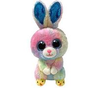 Ty Peluche Beanie Boo TWITCHES – Lapin de Pâques coloré 15,2 cm