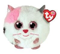 Peluche Ty Puffies - Muffin Le Chat - Blanc - Jaune - Mixte Blanc TU