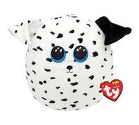 Ty - Squish a boos - Coussin Peluche Fetch Le Chien, Blanc/Noir, 40 cm