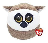 Ty - Squish a boos - Coussin Peluche Linus Le lémurien, Blanc/Marron