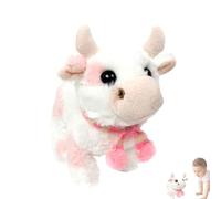 Peluche vache - 19 x 10 x 18 cm, animal marchant électronique, jouet éducatif et éducatif pour bétail avec sons | Génisse robotique animée pour Noël ou les anniversaires | Cadeau interactif pour salle