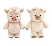 Peluche Vache 60cm - 2 Pièces Adorable Vache En Peluche Qui Court | de Collection en Forme de Veau Tout Doux pour Soulager le Stress | Peluches d'animal Fermier pour la Décoration Intérieure