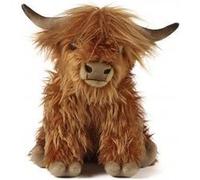 Peluche vache brune highland avec son 33 cm - poulpe - peluche licence wild animal de la ferme - doudou enfant