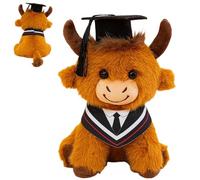 Peluche vache de remise de diplôme - 24,9 cm - Cadeau souvenir mignon - Petite figurine de vache - Pour toutes les femmes, hommes, , remise de diplôme, maternelle, école secondaire