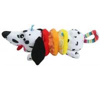 Peluche vibrante Bebe Multi activites sensoriels - Doudou Chien Dalmatien - des la Naissance - Set Jouet d'eveil Premier Age - avec 1 Carte Animal