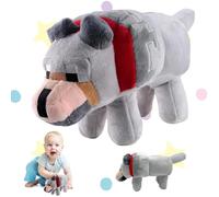Peluche Wolf, 34cm Wolf Poupée en Peluche, Loup Pelu che, Jouet en Pelu che Loup Gris, Pelu-che en Forme de LoupGris, Grand Méchant Lou-p Coussin,Idéale pour Collectionner Cadeau pour les Enfants Fans