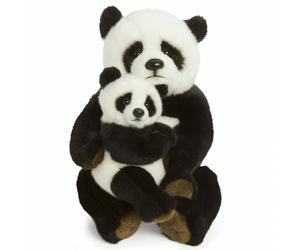 Peluche WWF Panda Maman avec bébé 28 cm