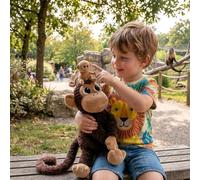 Peluche Zazou le singe maman et bébé Chocolat (26 cm)