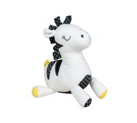 Doudou en velours - pluche et pompon blanc TU