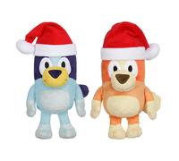 Peluches Bluey 7-8" Bundle de No?l avec Festive et Bingo en chapeaux de Santa - Jouets Multicolores pour les F?tes