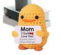 Peluches de Canard, Animaux au Crochet positifs | Animal en Peluche de Canard tricoté | Ornements de Maison tissés à la Main Mignons, poupées tricotées d'animaux de Soutien émotionnel pour étagère de