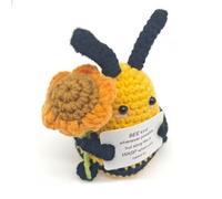 Peluches De Soutien éMotionnel, PoupéE Positive Amusante, Adorable PoupéE Au Crochet, Cadeaux Amusants Et Insolites Pour Meilleur Ami, CollèGue, Petite Amie, Ami, Petit Ami (Giant Bee With Flowers)