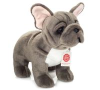 Peluches - HERMANN TEDDY - Bouledogue français - 30 cm - Gris et blanc - Toucher ultra doux