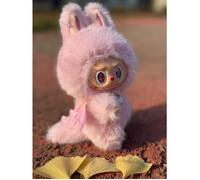 Peluches Labubu Monster Series - Série de modifications - 17 cm - Cadeaux de Noël ou d\'anniversaire idéaux - Leader rose