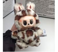 Peluches Labubu Monster Series - Série de modifications - 17 cm - Cadeaux de Noël ou d'anniversaire idéaux - beige et marron