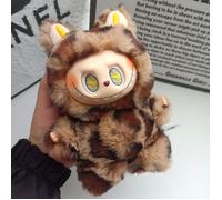 Peluches Labubu Monster Series - Série de modifications - 17 cm - Cadeaux de Noël ou d'anniversaire idéaux - noir et marron