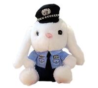 Peluches Lapin Policier, Lapin Policier | Ornement de lapin de tronc de dessin animé | Poupées mignonnes de policier de moto, décor extérieur de voiture en peluche pour la décoration de motos de