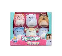 Peluches Squishville par Original Squishmallows Varsity Squad - Six Peluches Squishmallows de 5 cm Comprenant NYA, Rocket, Benedict, Mario, Dane et Armie - Jouets pour Enfants