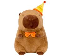 Peluches - Suave compañero de abrazos | Muñeco de capibara suave | Juguete de peluche para acurrucarse | Compañero de peluche con sombrero | Muñeco decorativo | Juguete de dibujos animados para jóvene