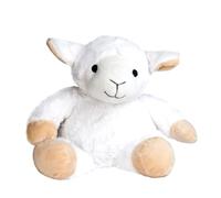 Pelucho - Bouillotte Peluche Mouton blanc - Bien-Être, Chaleur et Douceur - Micro-Ondable - Grains de Blé et Fleurs de Lavande - Fabriquée en France