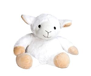Pelucho - Bouillotte Peluche Mouton blanc - Bien-Être, Chaleur et Douceur - Micro-Ondable - Grains de Blé et Fleurs de Lavande - Fabriquée en France