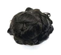 Peluquín Toupet de cheveux for homme Fine Mono Clear Poly Around Mens Toupee Cheveux humains All Hand Tieed Light 6 pouces 120% Densité Cheveux noirs Toupet for homme Pelucas para Hombre (Color : Nat