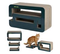 Peluvio Clawy Griffoir pour Chat en Carton Modulable 55 x 24 x 33 cm | 3 Modules Configurables, Maison Chat, Tunnel, Lit et Aire de Jeu, Grattoir en Carton Ondulé pour Chats d’Intérieur