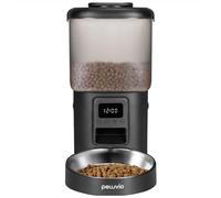 Peluvio Crispy Distributeur Automatique de Nourriture 4,5 L pour Chiens et Chats avec portions programmables, minuterie et écran LCD, Bol en Acier, USB-C, Distributeur de croquettes et d'eau pour