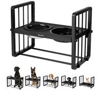 Peluvio Levee Gamelle surélevée pour Chien Gamelle pour Chien réglable en Hauteur sur 5 Niveaux avec Support métallique pour gamelle Slow Feeder 1100 ML, gamelle à Eau 1450 ML