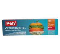 pely 5133 Boîte de 15 Sacs congélation avec Fermeture à Double Zip 3 l